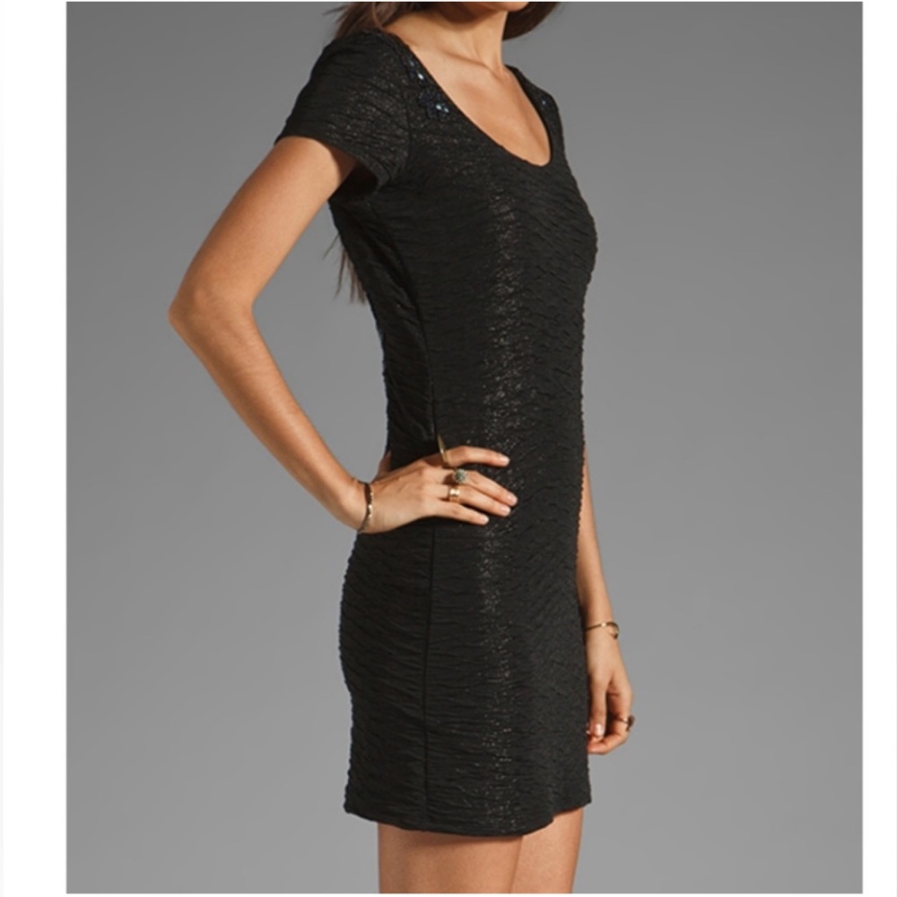 Free People Black Beaded Backless Sheath Dress - Picture 4 of 6